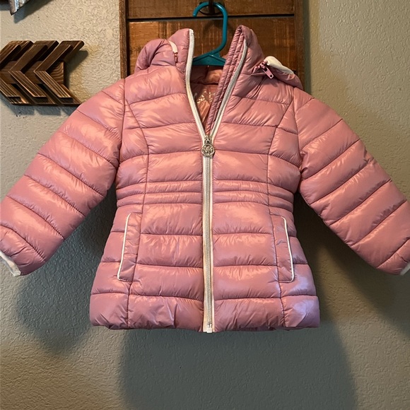 Michael Kors Light Pink Kids Puffer Jacket - Picture 1 of 3